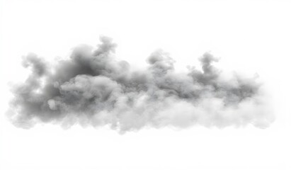 Dark Grey Smoke Cloud Formation Isolated on White