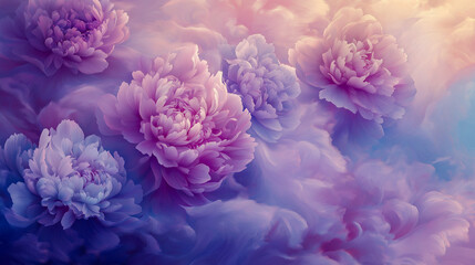 Fototapeta premium Beautiful pastel purple Peonies floral Design