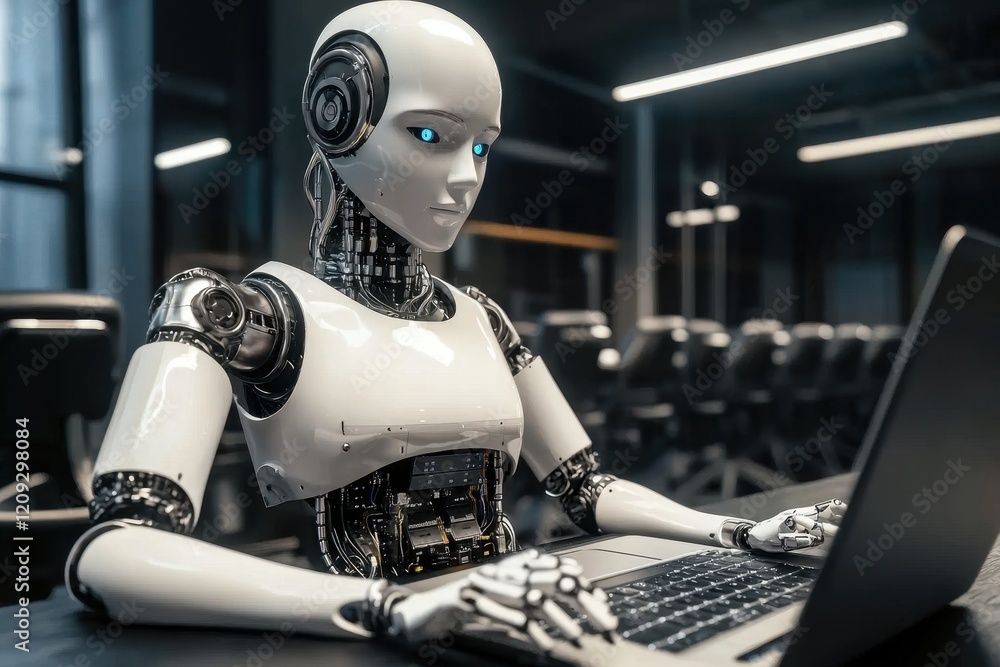 Poster exploring artificial intelligence through a chatgpt robot experience.