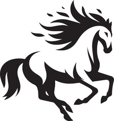 black and white horse