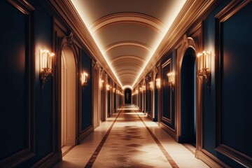 Fototapeta premium A lavish corridor in a high-end bank.