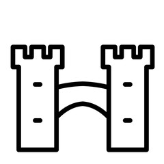 Castle Moat Vector Line Icon Design