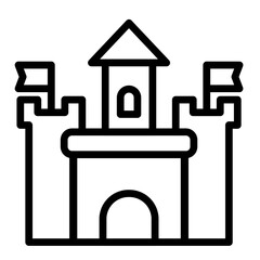 Castle Watchtower Vector Line Icon Design