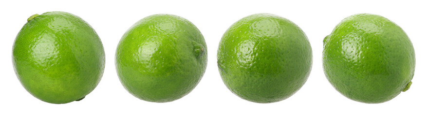 Close-up, Natural fresh lime isolated, transparent PNG, PNG format, collection, set
