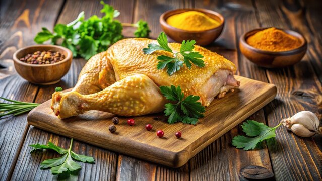 A juicy fresh chicken piece covered with a blend of aromatic spices like cumin