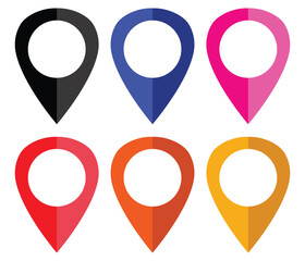 Versatile Multi Hued Location Indicators Vector Design