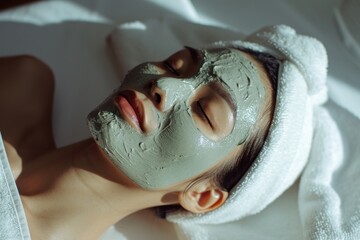Obraz premium Hong konger women spa relaxation headshot