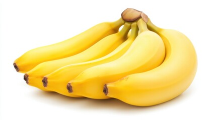 A bunch of ripe, yellow bananas arranged in a delightful cluster, Their curved forms promising a burst of natural sweetness
