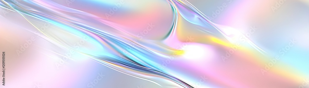 Poster this sleek metallic background showcases a captivating holographic gradient with subtle pastel refle
