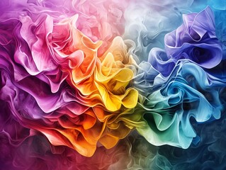 Abstract Quantum Physics Art with Colorful Waves and Swirling Textures, Perfect for Scientific and Artistic Themes, Capturing the Essence of Fluid Dynamics in a Vivid Composition