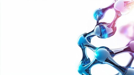 Abstract DNA Double Helix Molecular Structure: A Glowing 3D Model