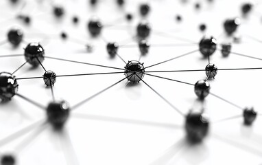 Abstract network connection; nodes and lines.