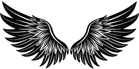 Obraz premium Bird wings silhouette set