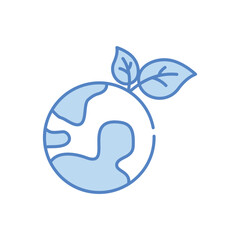 Globe with plant vector icon