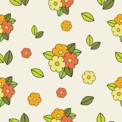 colorful flower and leaf illustration .