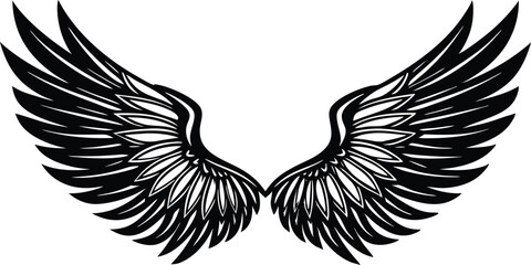 Obraz premium A collection of wing set silhouette vector illustration