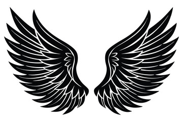 Fototapeta premium A collection of wing set silhouette vector illustration