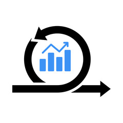 Growth Sprint Icon – Graph Representing Rapid Development and Business Expansion.