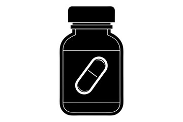 Vitamin Pill Bottle in Simple Lines