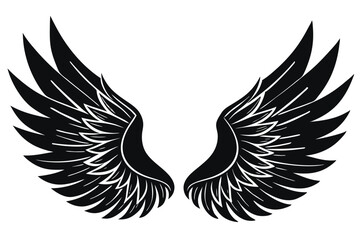 Obraz premium A collection of wing set silhouette vector illustration