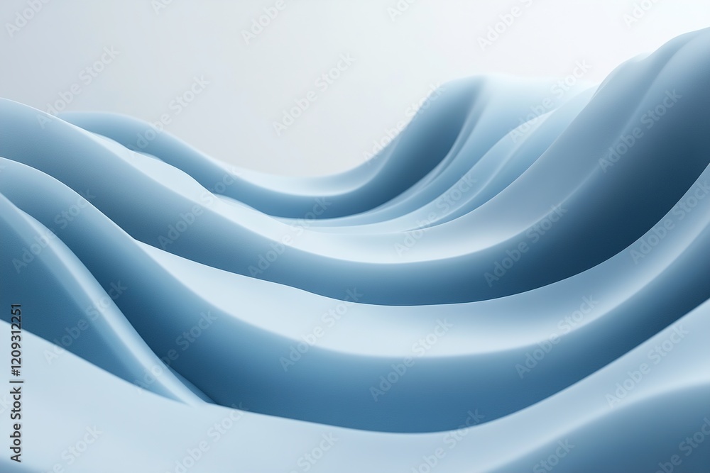 Poster a calming abstract background features a smooth liquid pool with gentle ripples in soothing blue and