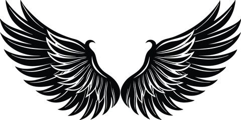 Obraz premium Graceful Guardian Angel Icon Vector Cherubic Charm Logo Vector Wings