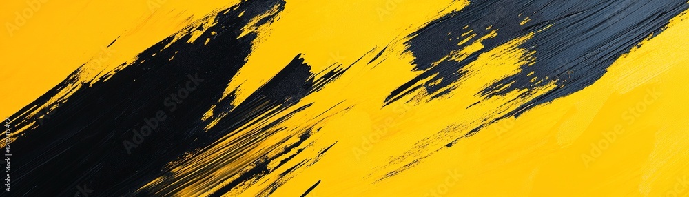Poster this abstract background displays bold brushstrokes in yellow and black, layered with soft gradients