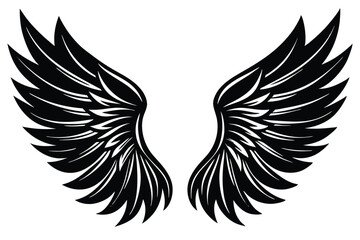Obraz premium A Wings Silhouette black Vector isolated on a white background