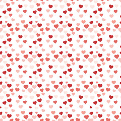 Seamless Pattern of Pink and Red Hearts for Valentine's Day
