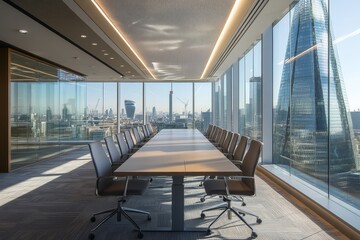 London office building skyscraper, working & meeting, Generative AI