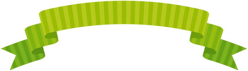 Vector illustration of Simple Curved ribbon with Stripe pattern 4 (green)