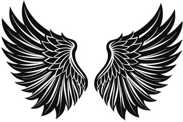 Obraz premium A Wings Silhouette black Vector isolated on a white background