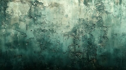 Fototapeta premium Weathered teal and beige textured wall.
