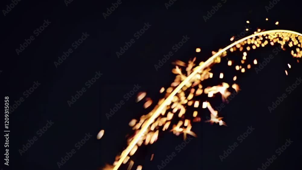Fototapete sparkling golden particles create mesmerizing patterns in dark background during a celebration