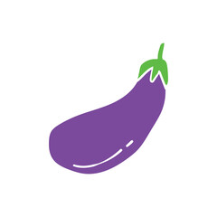 Healthy vegan eggplant flat design vector illustration