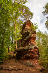 The Römerflesen Rock Formation in Dahner Felsenland, Rhineland-Palatinate, Germany, Europe