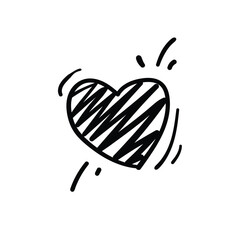 Valentine's love heart drawing line design isolated on white