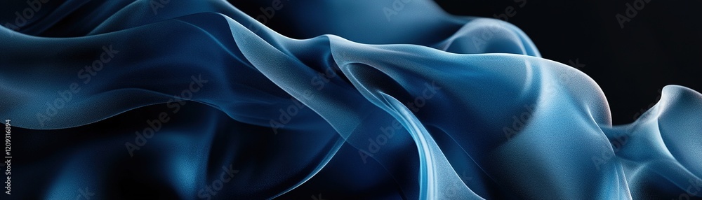 Poster soft, flowing tendrils of blue smoke create a calming and elegant abstract design against a smooth b