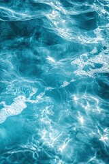 Obraz premium An abstract design showcases soft water movement with graceful swirls and waves transitioning from light blue to deep teal, offering a serene backdrop for text and visual elements