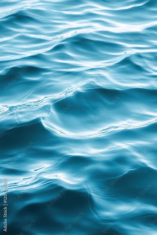 Poster soft water swirls create a calming atmosphere with a gradient transitioning from light blue to deep 