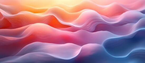 Obraz premium Abstract colorful waves, flowing pastel hues, dynamic curves, smooth texture, vibrant gradient.