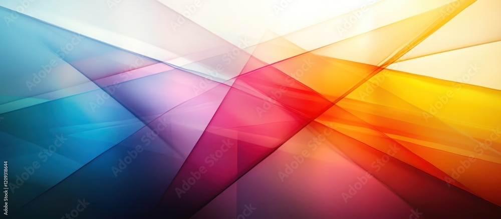 Poster abstract colorful geometric background with overlapping translucent shapes.