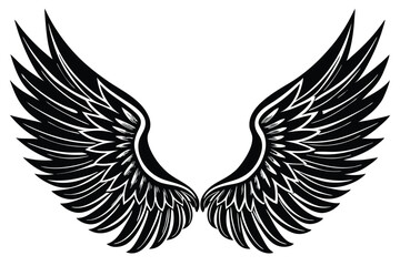 Fototapeta premium A Wings Silhouette black Vector