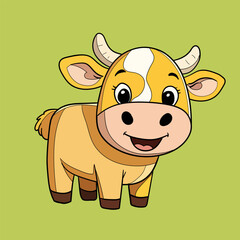 Cute Cow Standing Cartoon Vector Illustration