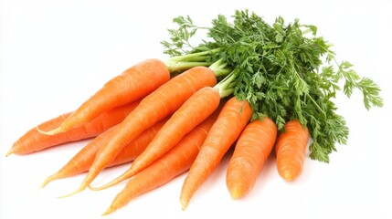 A bunch of vibrant, orange carrots freshly pulled from the earth, Their earthy sweetness ready to be enjoyed