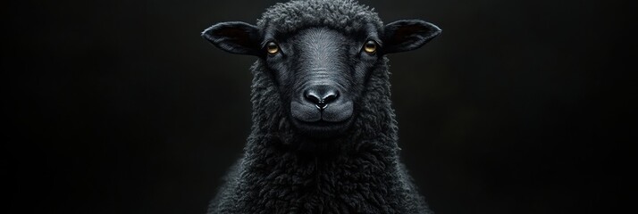 Obraz premium A Unique Black Sheep Embracing Individuality and Rebellion Against the Flock