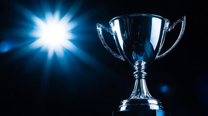 A trophy gleaming under bright studio lights, Trophy theme, Elegant style