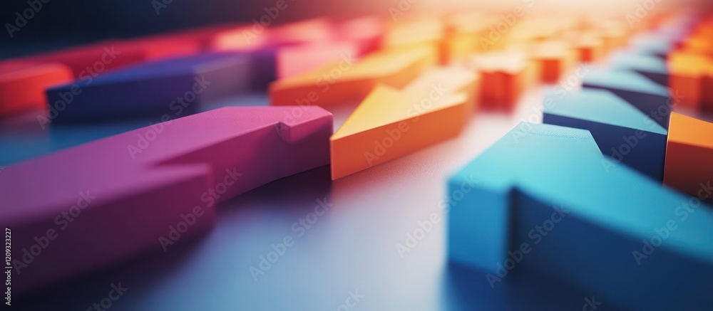 Aufkleber abstract colorful arrows pointing in different directions.