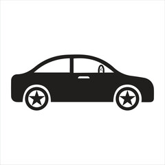 black and white car vector