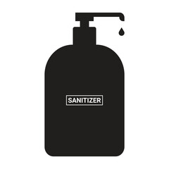 sanitizer bottle branding silhouette vector